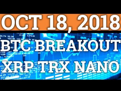 BITCOIN BREAKOUT ONLY A MATTER OF TIME? RIPPLE XRP, TRON, NANO, BNB PRICE + CRYPTOCURRENCY NEWS 2018