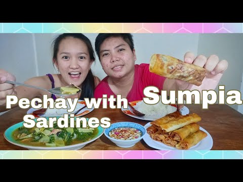 Ginisang Pechay with Sardinas & Sayote + Sumpia (lumpiang togue) Mukbang! | Kris Sia